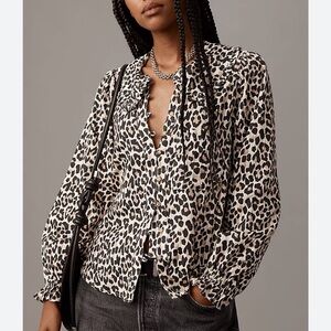 Pilcro by Anthropologie Leopard Print Blouse - Black and Cream NWT 3x